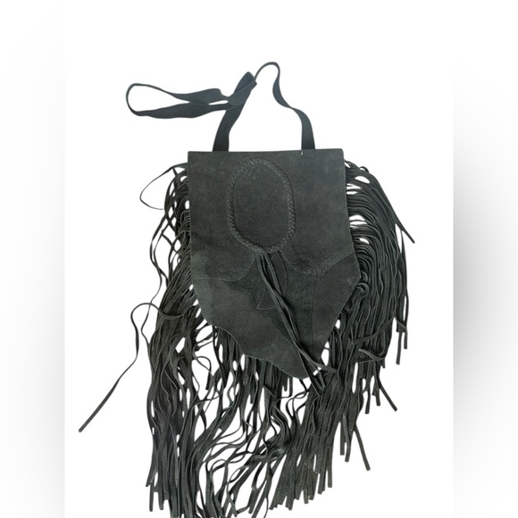 Handbags - Samvara Black Suede Fridge Crossbody Bag